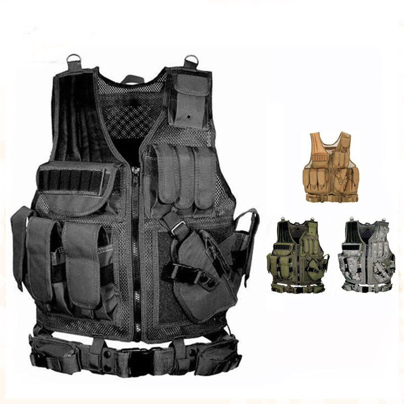 Hunting Outdoor Game - 調整可能なモールタクティカルベスト戦闘ボディアーマーベスト警備員狩猟軍屋外CS戦争ゲームエアソフトトレーニングジャケット