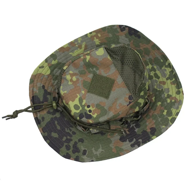 Mens Outdoor Hunting Hats - 新しい戦術迷彩ブーニーキャップハンティングワイドブリムハット男性用アウトドアスポーツ釣りハイキング日よけ帽子折りたたみ式ソフトハット