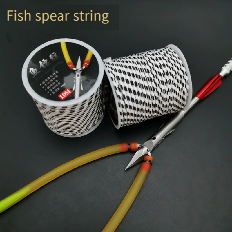 Bow Stringer Tool - 10M高強度編み込み釣り用槍ロープ 2.4mm耐久性のある魚突き用紐 スリングショット/弓釣り交換用アクセサリー