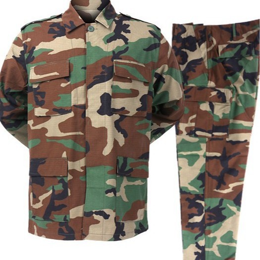 Hunting Outdoor Clothing - メンズBDU迷彩柄2ピースセット タクティカルトレーニングスーツ アウトドアワーク ハンティング キャンプ ハイキング