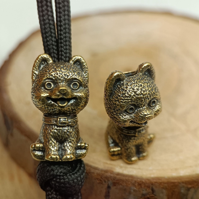 かわいい子犬真鍮ナイフビーズ動物犬 EDC 屋外 DIY パ - Paracord Survival Bracelet のレビューと価格