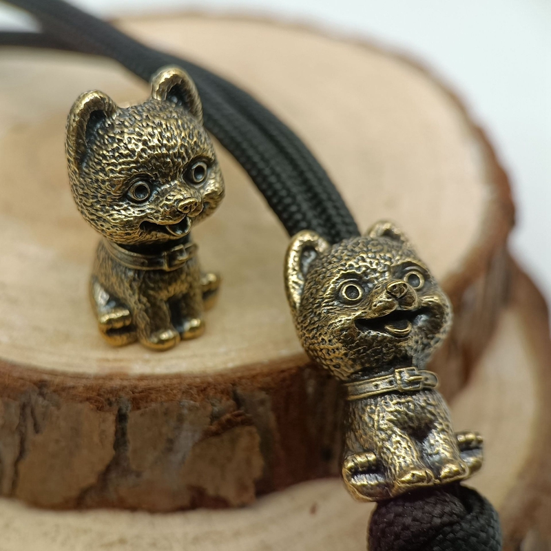 かわいい子犬真鍮ナイフビーズ動物犬 EDC 屋外 DIY パ - Paracord Survival Bracelet のレビューと価格