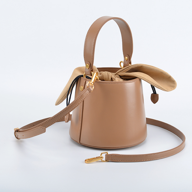 ウサギの耳多用途バケットバッグ本物の牛革高品質の女性のハンド - Bow Stringer Tool のレビューと価格