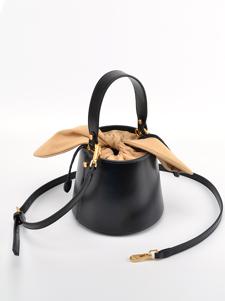 ウサギの耳多用途バケットバッグ本物の牛革高品質の女性のハンド - Bow Stringer Tool のレビューと価格
