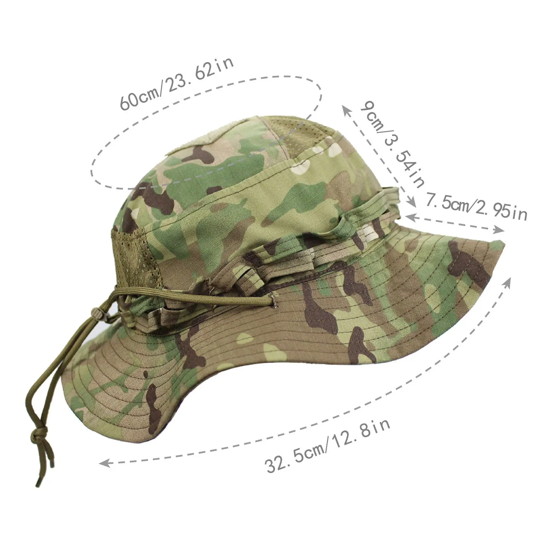 新しい戦術迷彩ブーニーキャップハンティングワイドブリムハット - Mens Outdoor Hunting Hats のレビューと価格