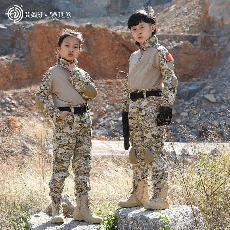 子供のための戦術的なユニフォームセット,狩猟服,ハイキングジ - Hunting Outdoor Clothing のレビューと価格