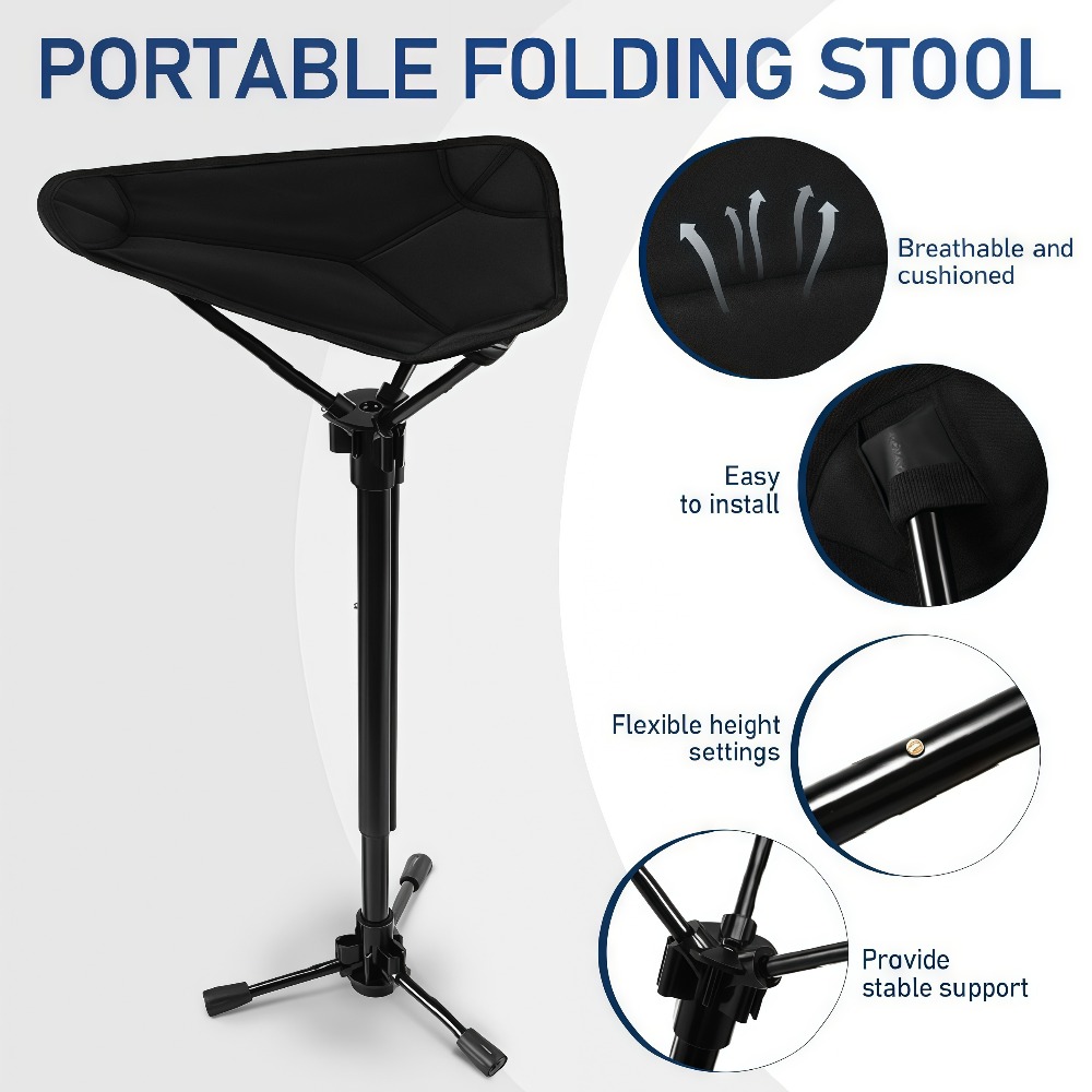 ポータブル折りたたみ椅子 3段階高さ調節可能、軽量折りたたみ - Outdoor Hunting Chair のレビューと価格