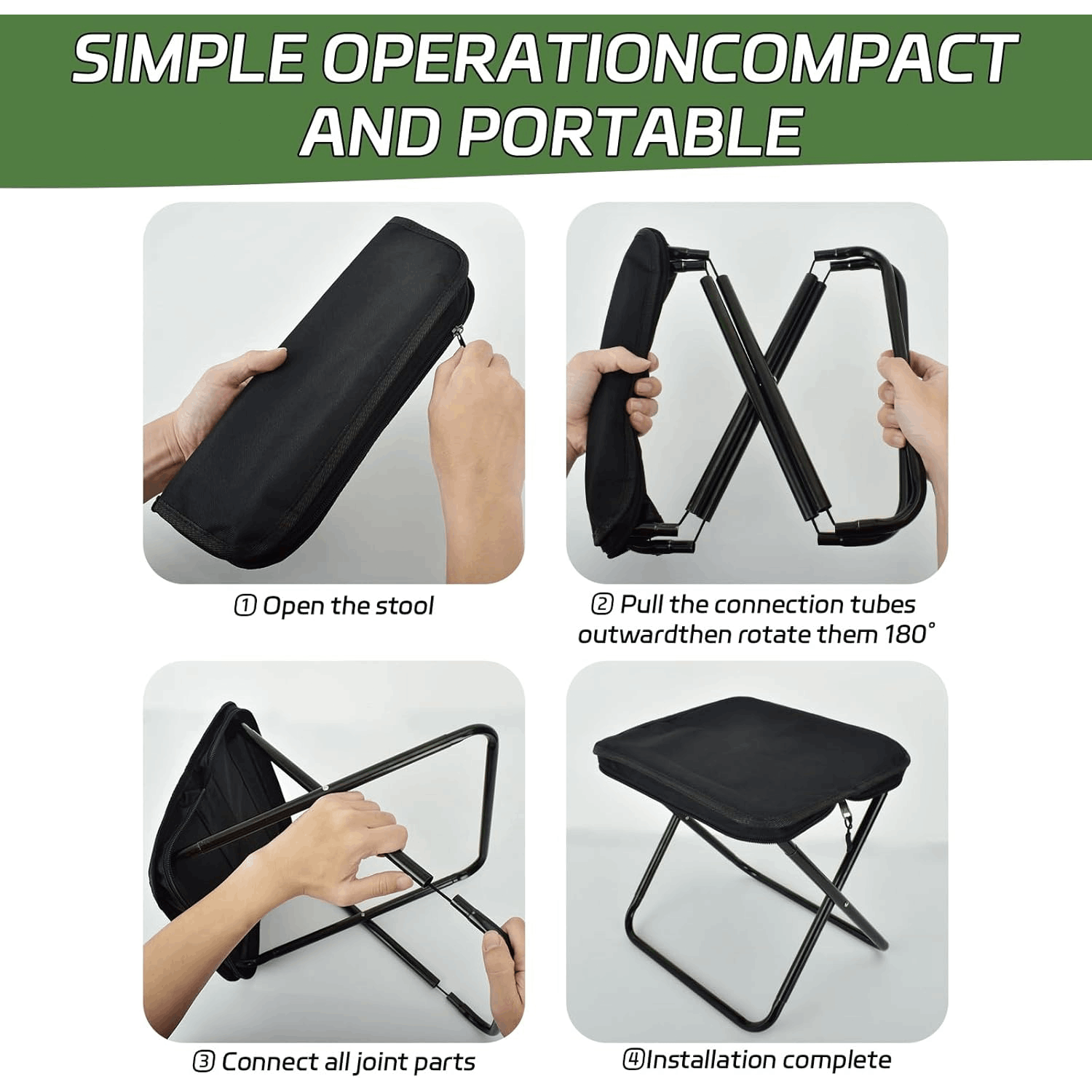 【ポータブル折りたたみ椅子】軽量で頑丈なフレームとコンパクト - Outdoor Hunting Chair のレビューと価格